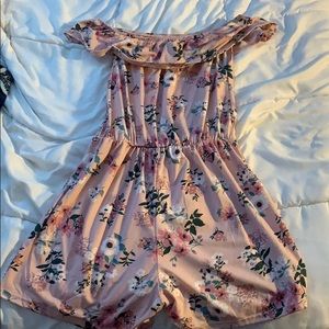 Pink floral Romper